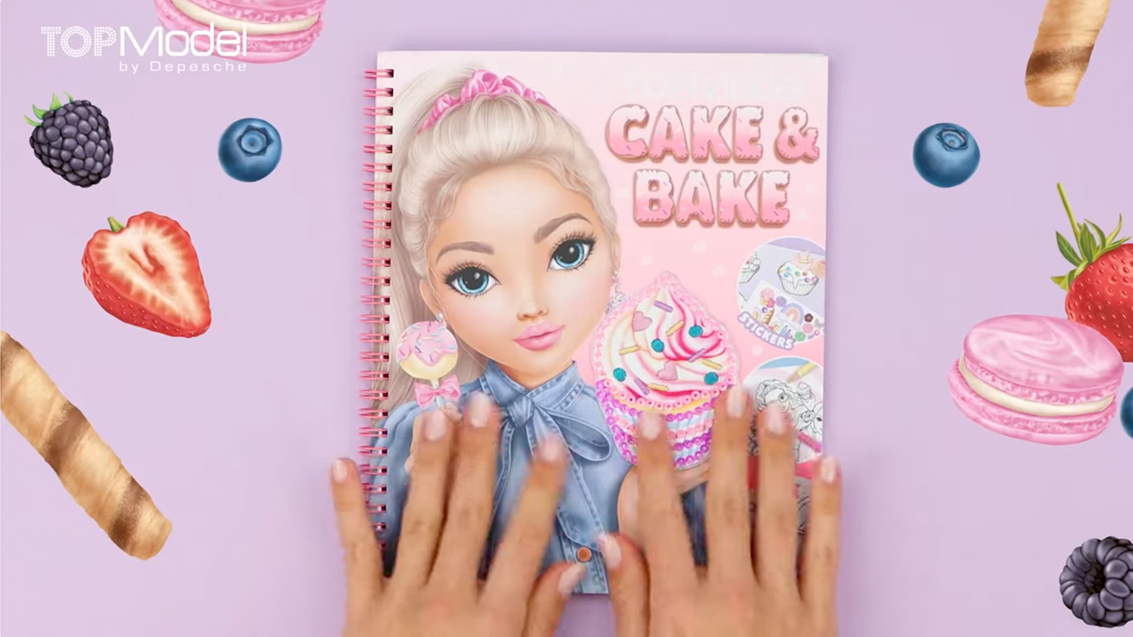 Kreativ-Anleitung für das TOPModel Cake & Bake Malbuch mit Pailetten